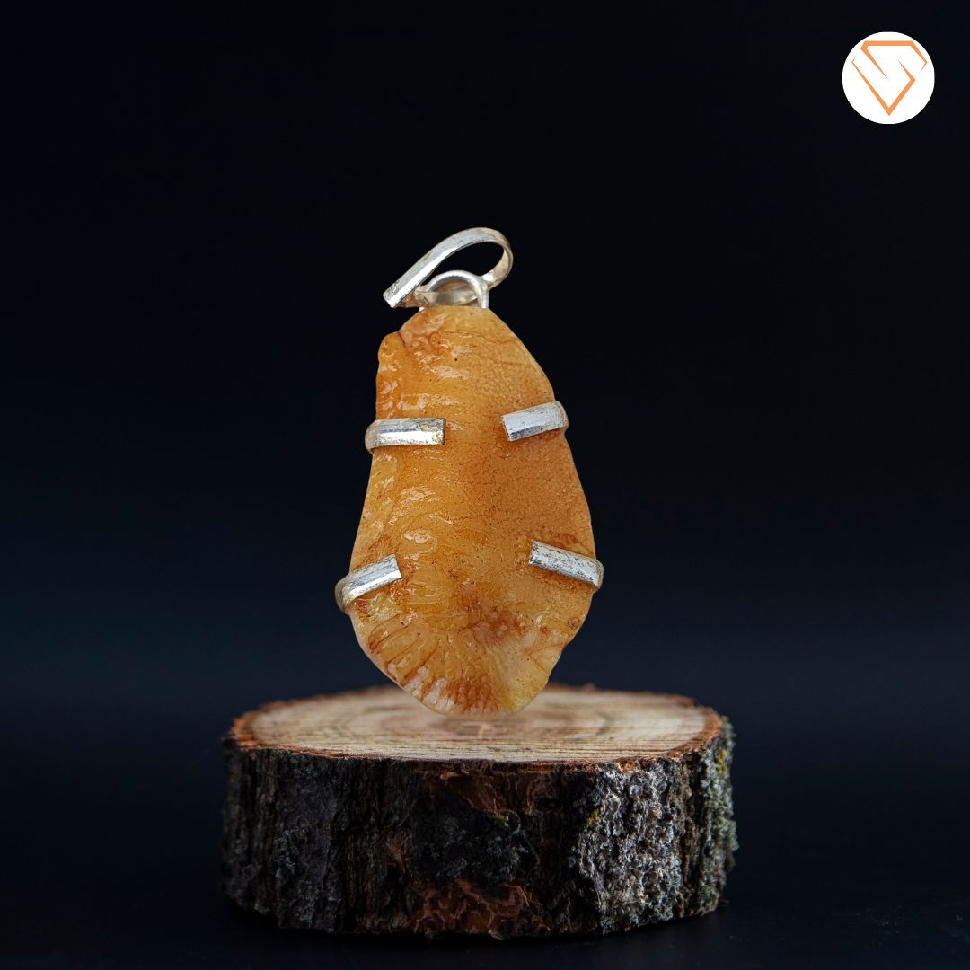 Brown Shukramani Stone Pendant